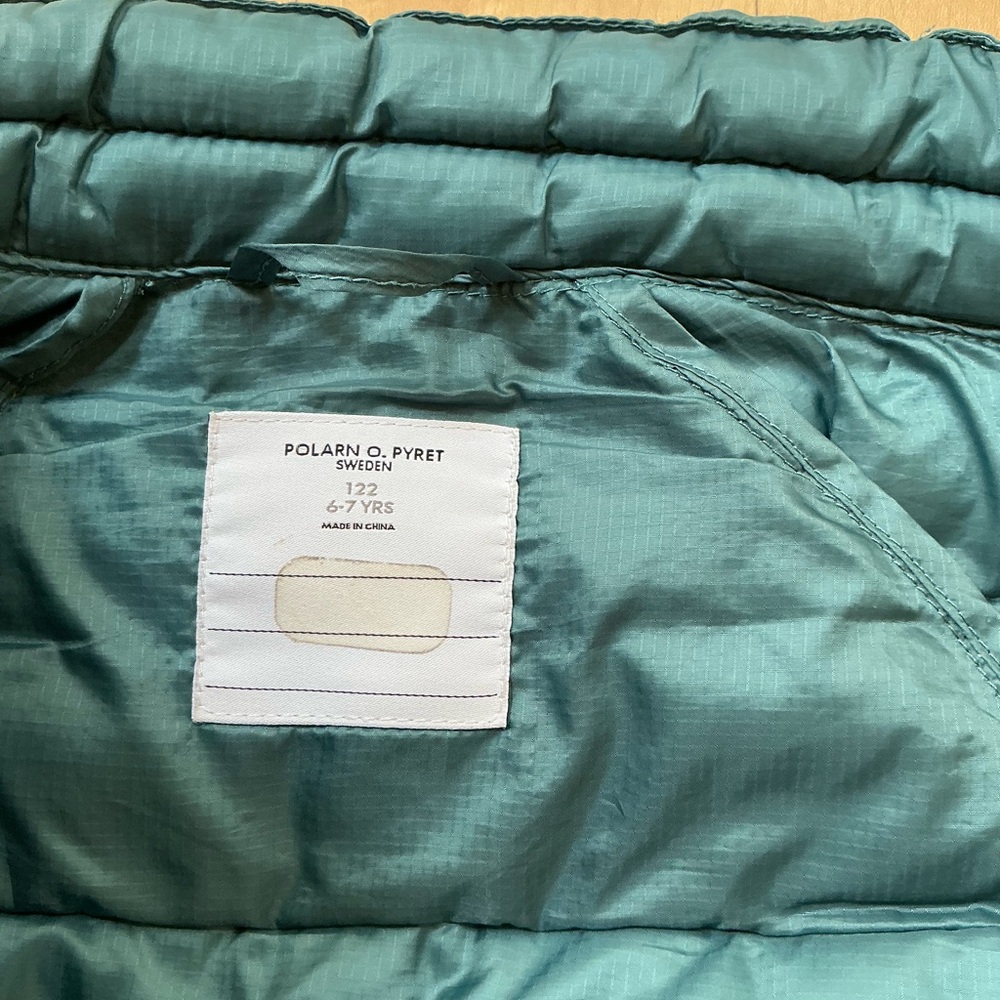 Polarn O. Pyret Teal Green Puffer Jacket for Kids - Picture 3 of 4